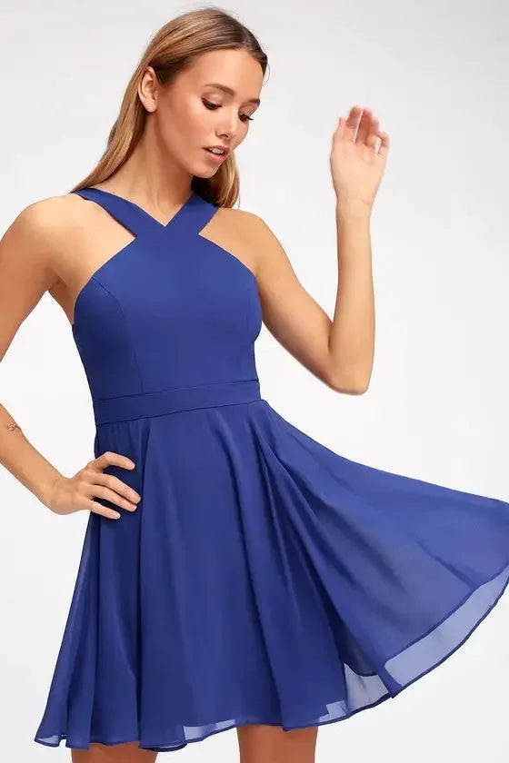 Ärmelloses Rückenfreies Sexy Club Mini Kleid 2024