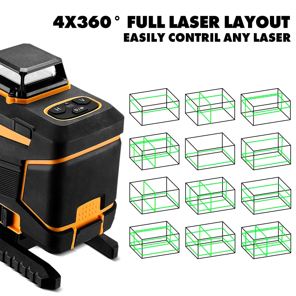 Deko 16 Linien 4d selbst nivellierender Laser Level 360 horizontal