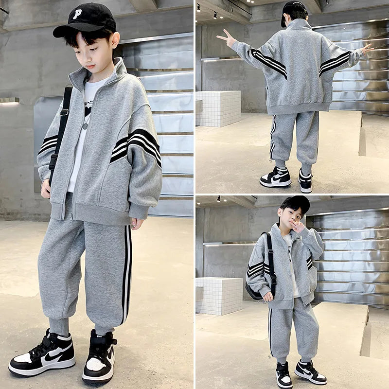 Trainingsanzug Jungen Kleidungsset Jacke + Hose 2 Größe 110-160