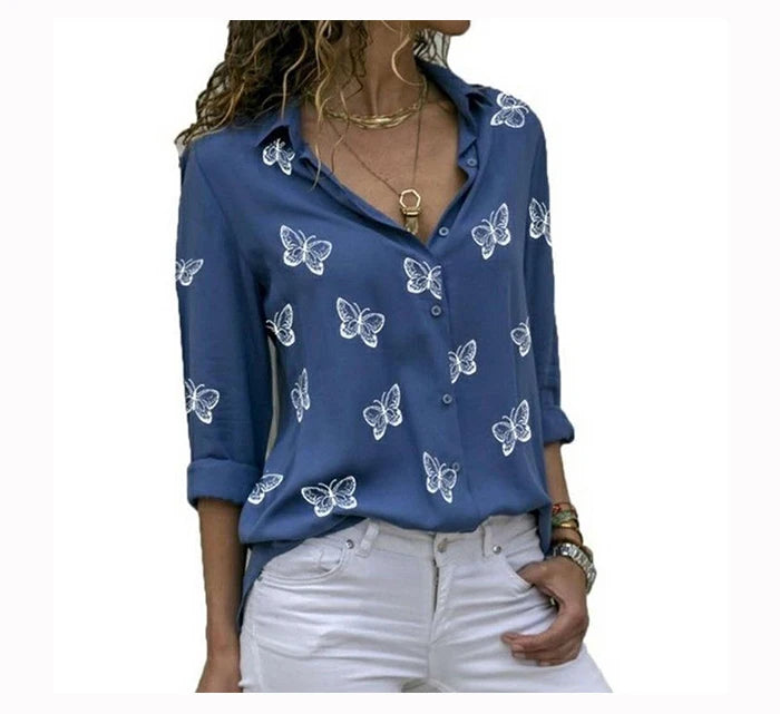 Jocoo Jolee Langarm Bluse Schmetterling