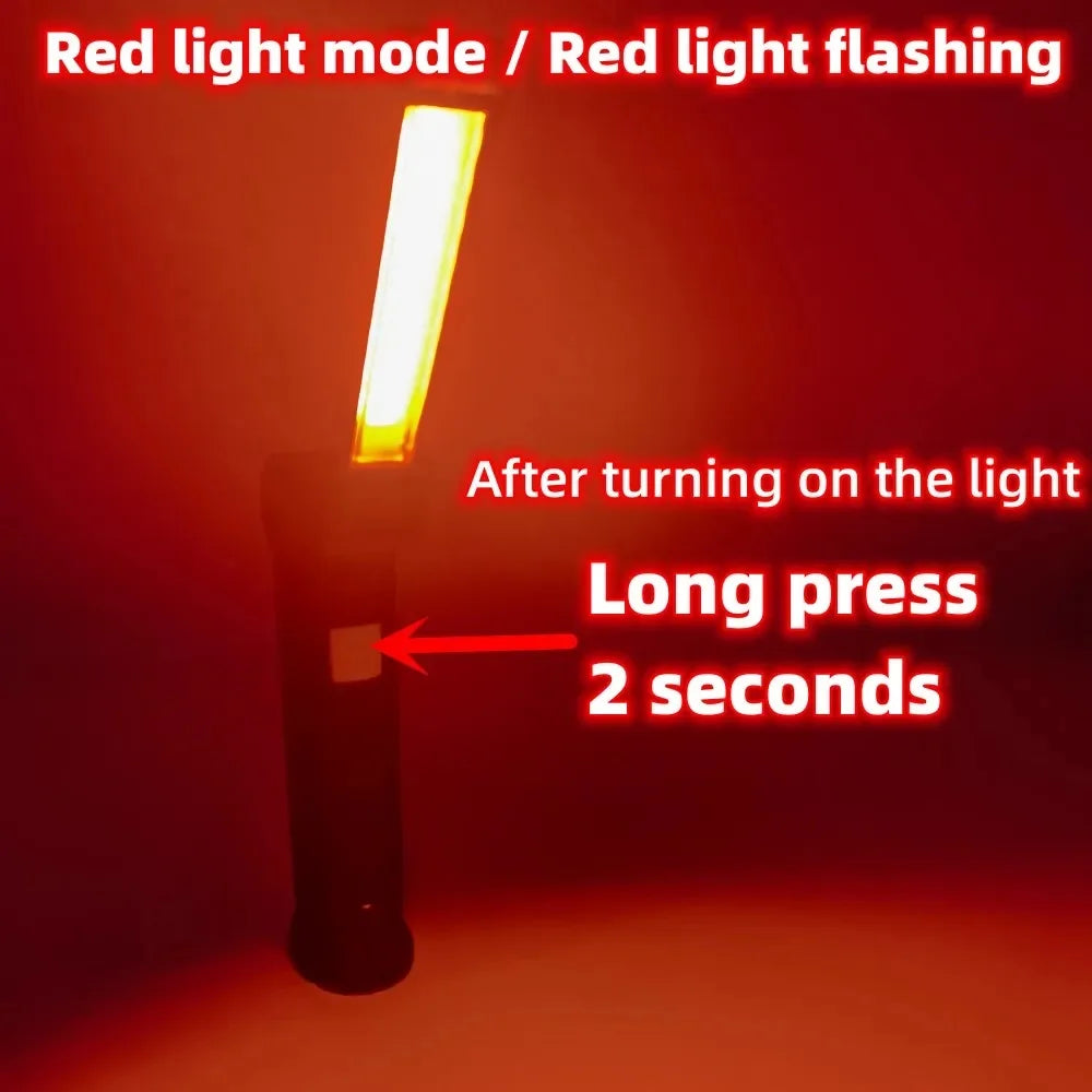 COB LED Faltbare Taschenlampe Magnetische Arbeitsleuchte USB Wiederaufladbar