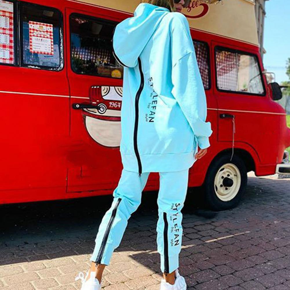Sanwood Damen Jogging Anzug Hoodie mit Hose Hip Hop Style