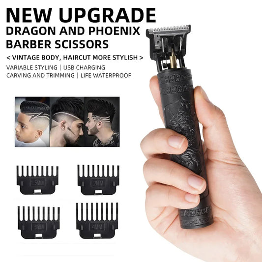 Haarschnitt Rasierer für Männer Wiederaufladbarer Clipper Barber Shop Black Dragon
