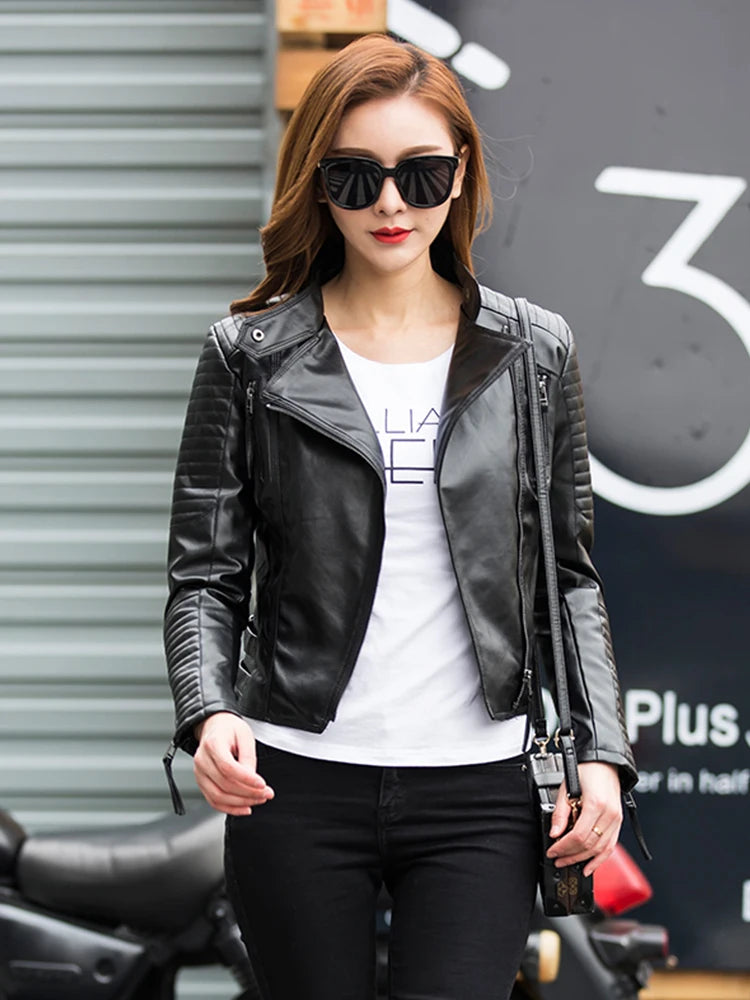 Fitaylor Spring PU Leder Jacke
