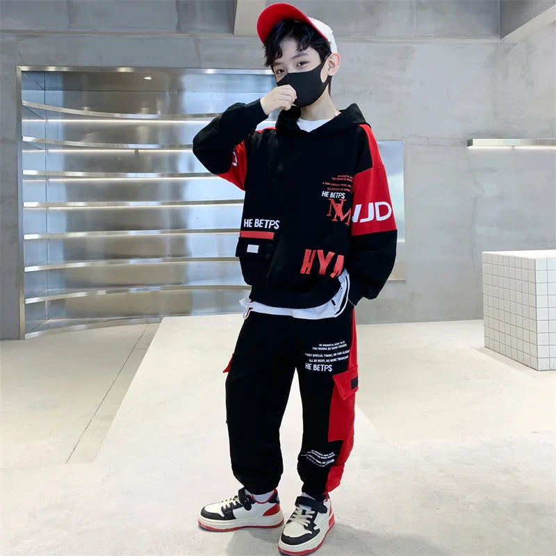 Neue Frühling Herbst Jungen Trainingsanzug Sweatshirt + Hose 120-170