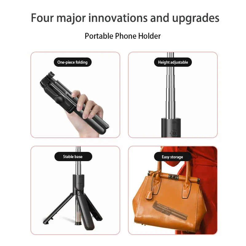 Bluetooth Wireless Selfie Stick Mini Stativ Ausziehbar mit Fernauslöser