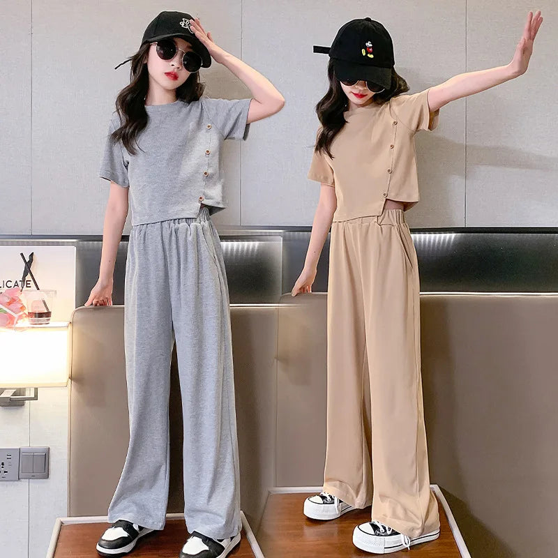 2024 New Sommer Outfit Mädchen Top+Hose 5-14 Jahre
