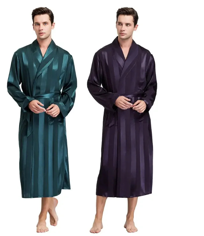 Herren Bademantel Satin