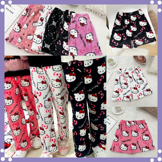 Damen Sanrio Hello Kitty Anime Y2k Kawaii Flanell Pyjama Hose