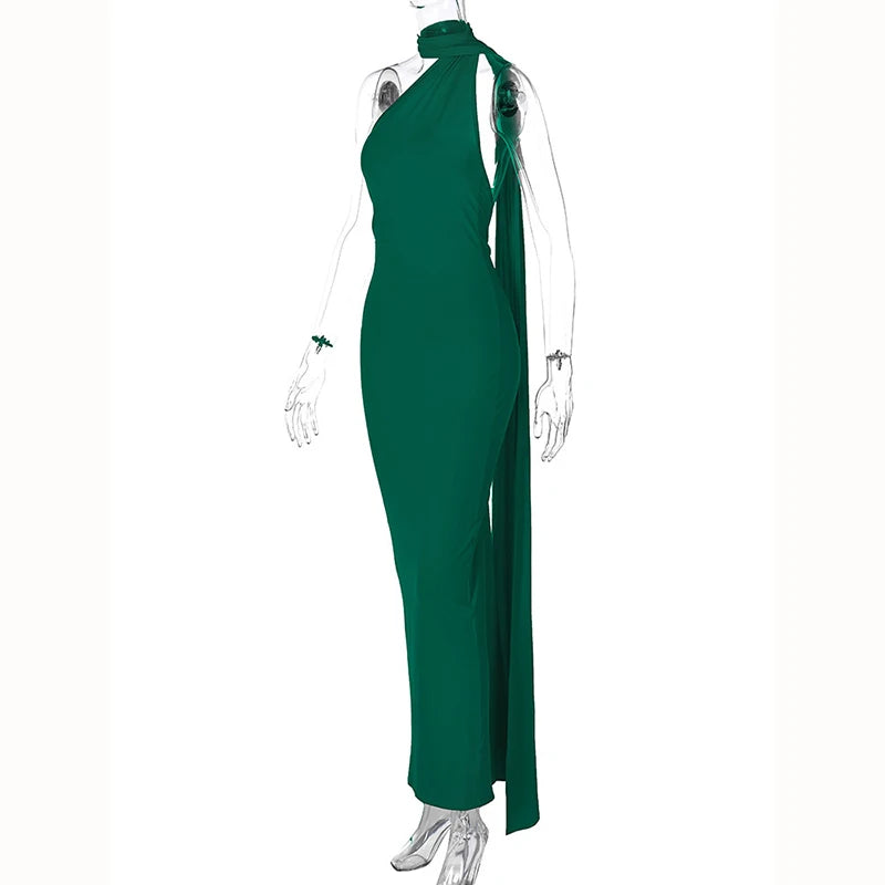 Hugcitar One Shoulder elegantes rückenfreies Kleid