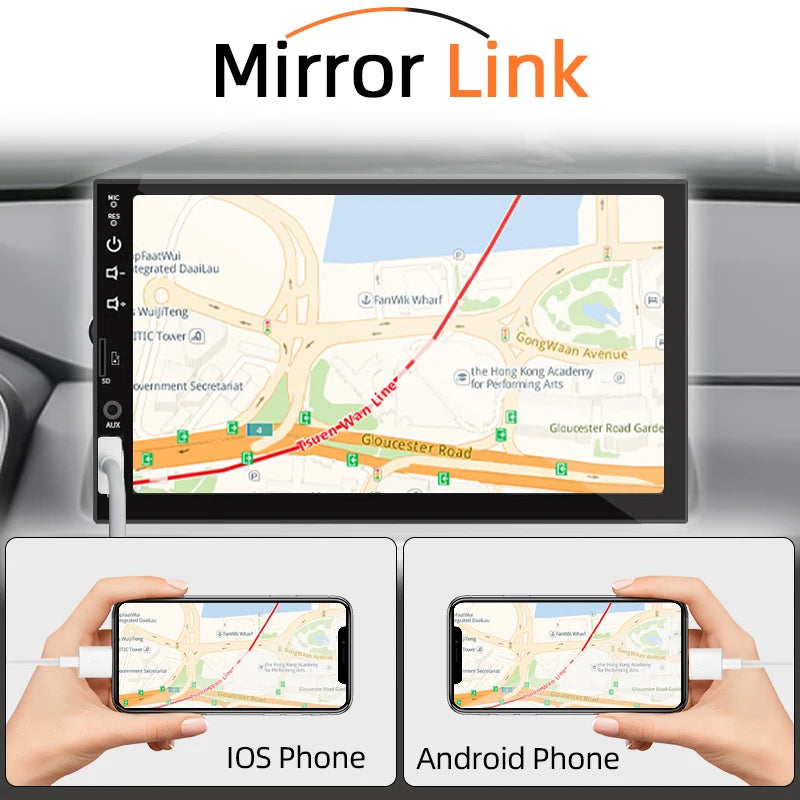 7“ Autoradio 1 Din Carplay Android Auto Multimedia Player HD Touchscreen