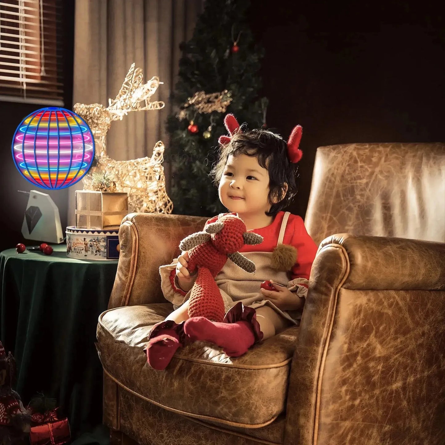 Fliegender Ball Bumerang Flyorb Magie mit LED-Leuchten Drohne