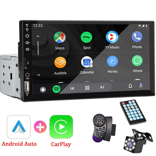 7“ Autoradio 1 Din Carplay Android Auto Multimedia Player HD Touchscreen