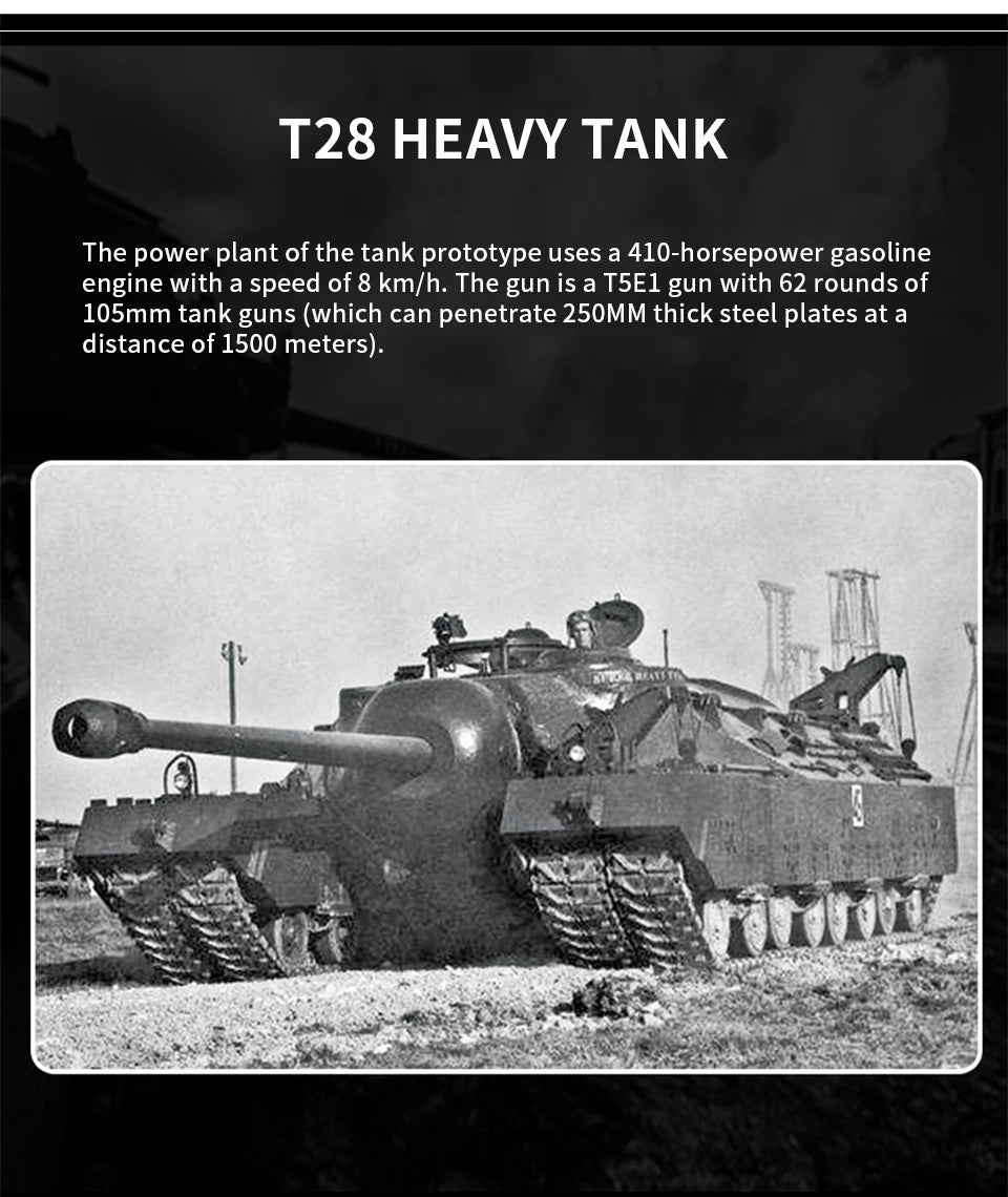 Sluban großer schwerer T28 Panzer PLS628010 2986 Teile