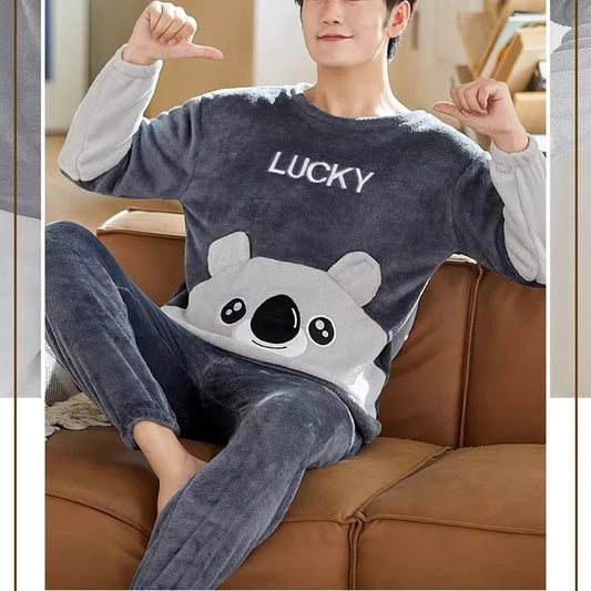 Männer Schlafanzug Pyjama 2 Teiliges Set