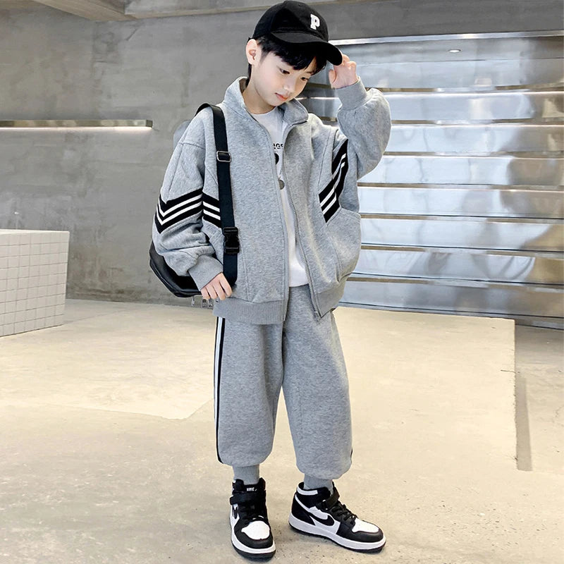 Trainingsanzug Jungen Kleidungsset Jacke + Hose 2 Größe 110-160