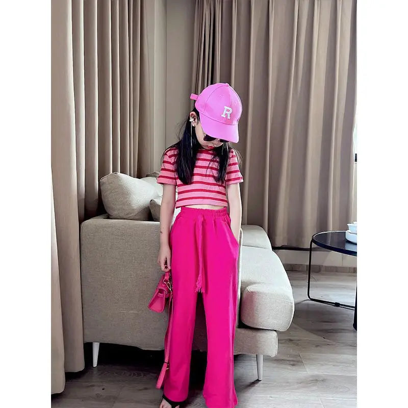 2024 Mädchen Outfit T-Shirt + Hose 4 bis 13 Jahre