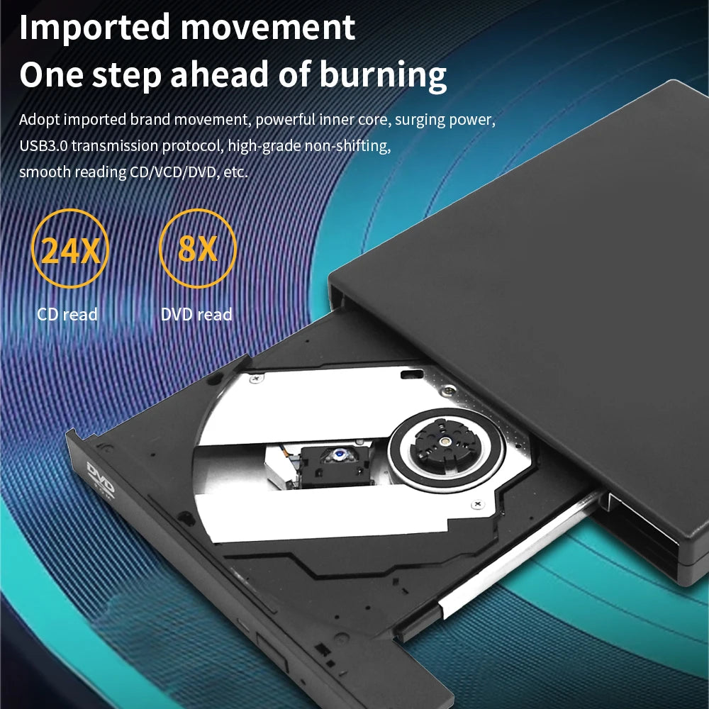 DeepFox USB External CD DVD Reader CD/DVD Drive USB2.0 External Disk Drive