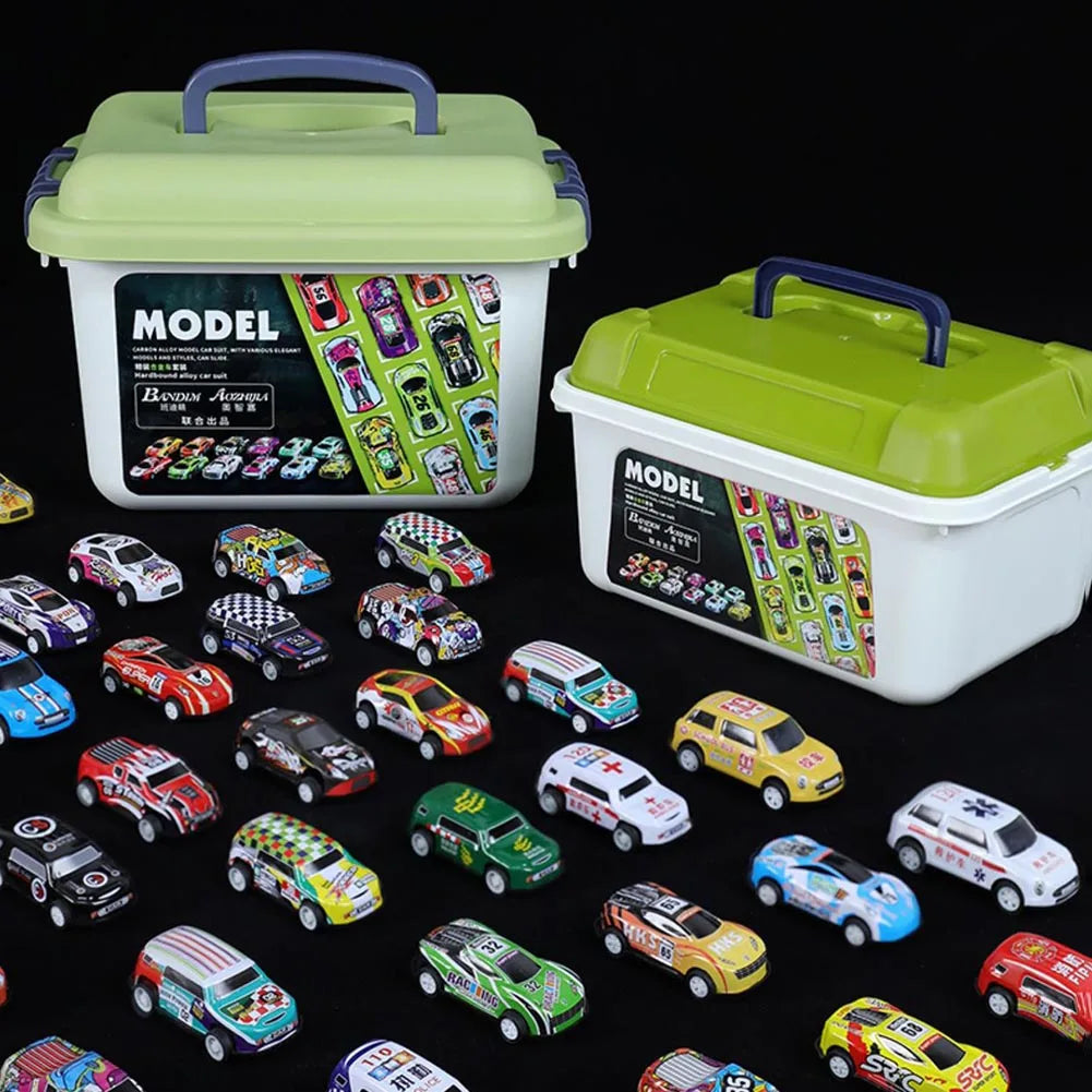 Mini Legierung Auto Modell Set mit Lagerung Box Spielzeug