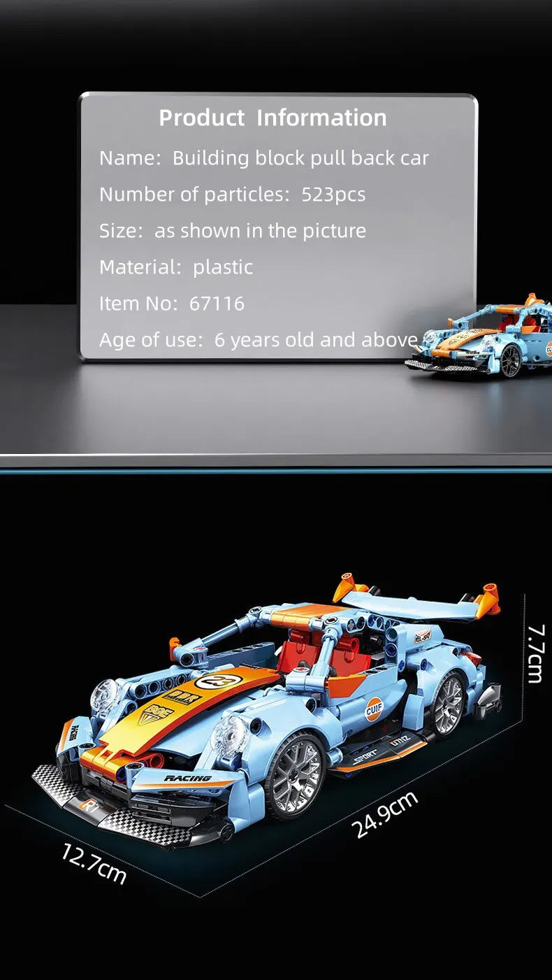 ToylinX 523teiliges Bausteine-Set Stadt Geschwindigkeit Auto