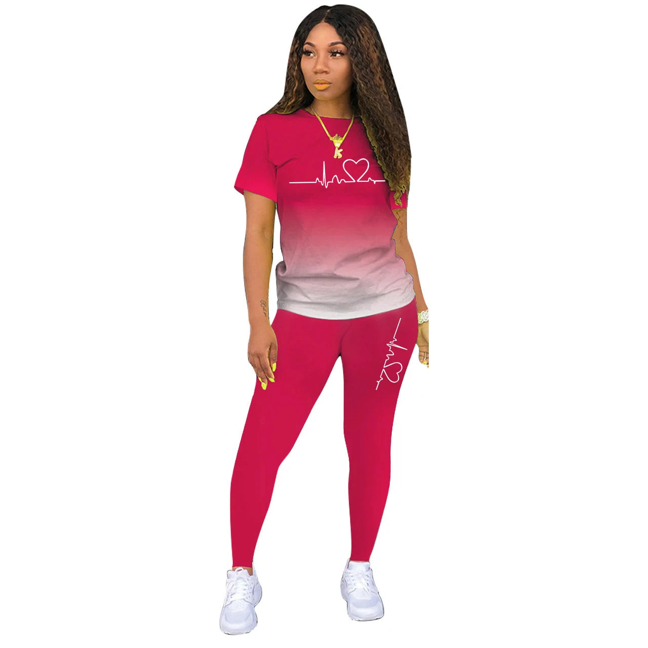 Summer Fashion Set Gymnastik Sport Bekleidung