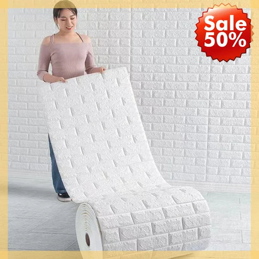 70 cm * 2 m 3D Weiche Schaum Ziegel Tapete Aufkleber Rolle DIY Selbstklebend