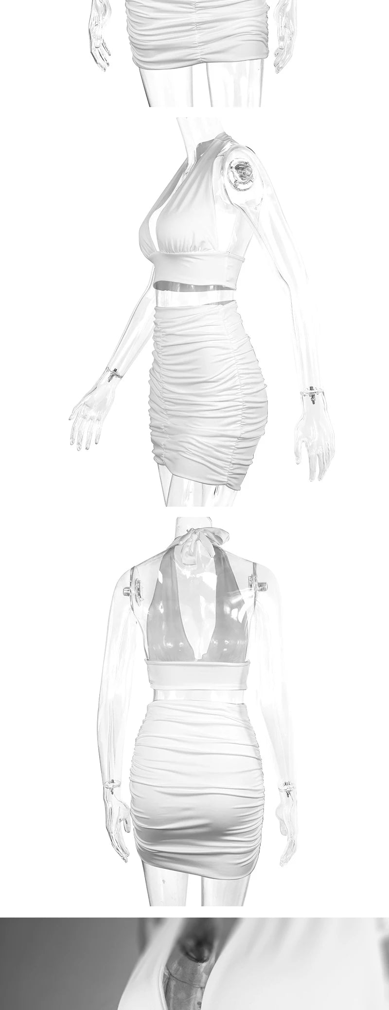 TiLeewon Backless 2 Teiliges Set ärmellos und kurz