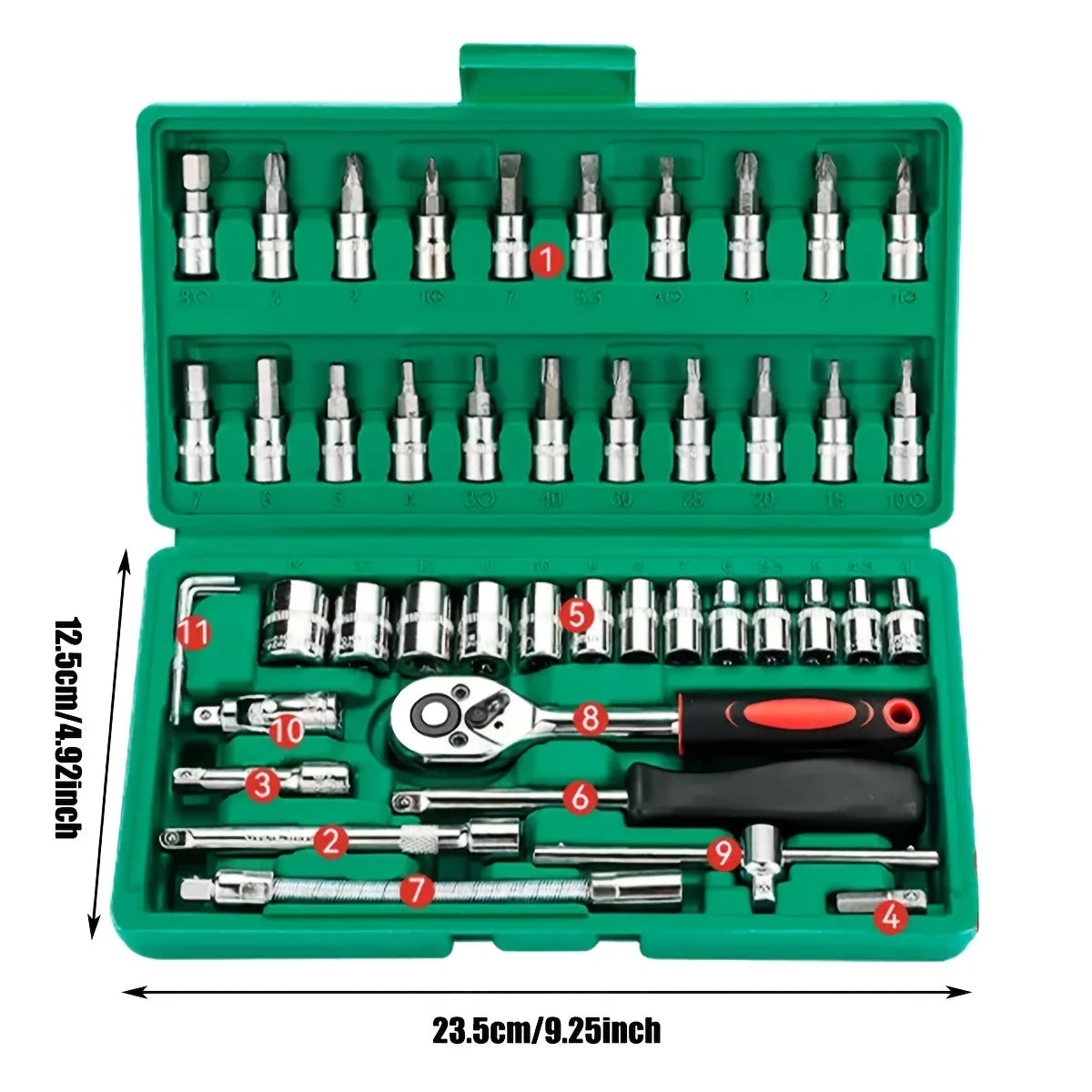 46-teiliges 1/4 Zoll Ratschenschlüssel-Set