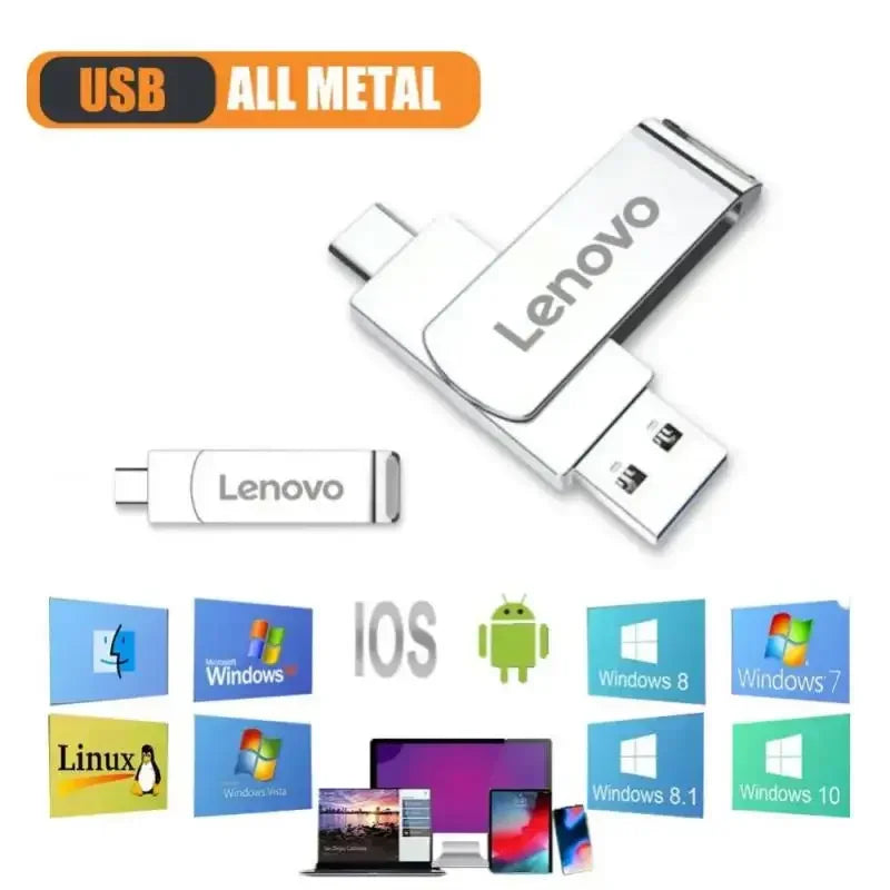 Lenovo 16TB USB 3.0 Flash Drive U Disk Type-C Interface High Speed