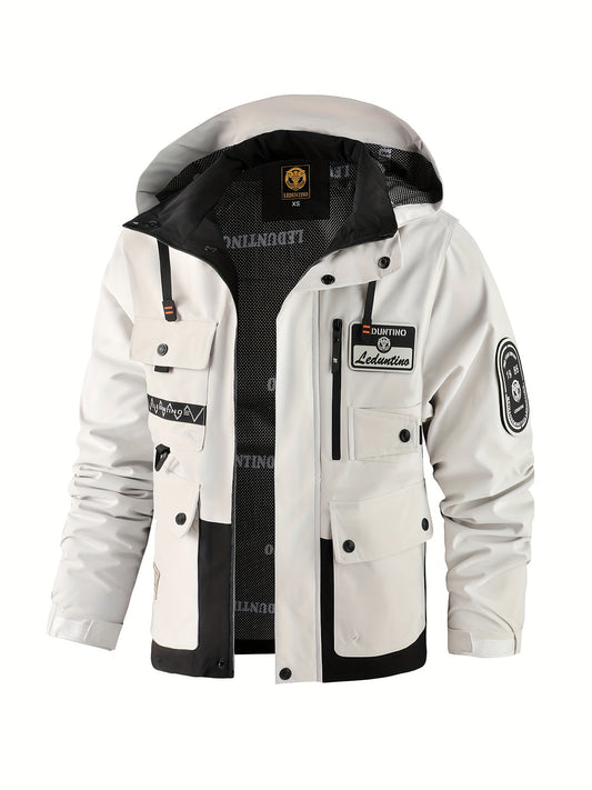 Neue Jacke für Herren Frühling/Herbst mit Kapuze, winddichte, warme Sturmjacke