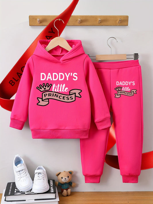 2-teiliges Set für Mädchen „Daddy's Little Princess“, Kapuzenpullover + Jogginghose