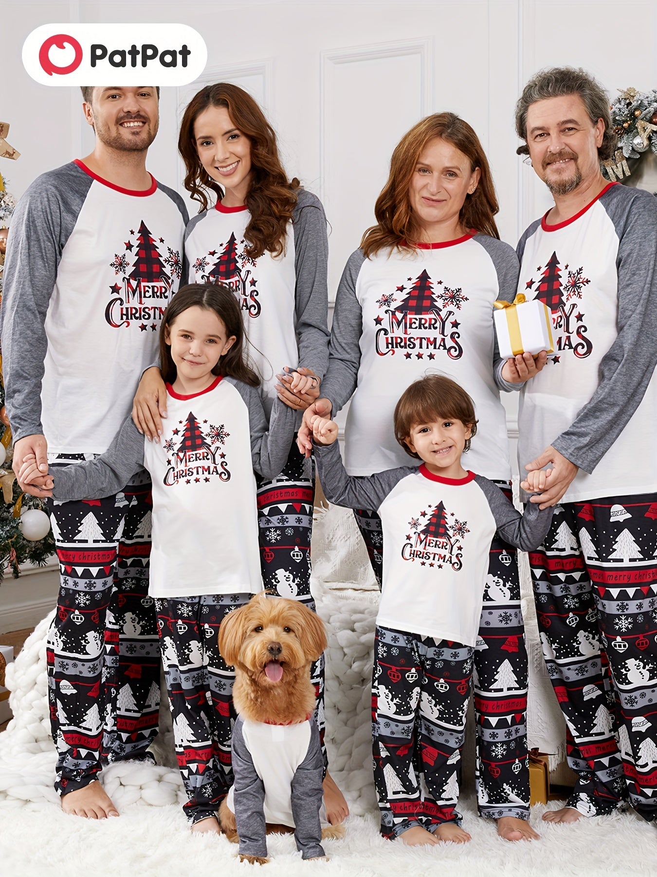 PatPat Weihnachts-Schlafanzug-Familien-Set