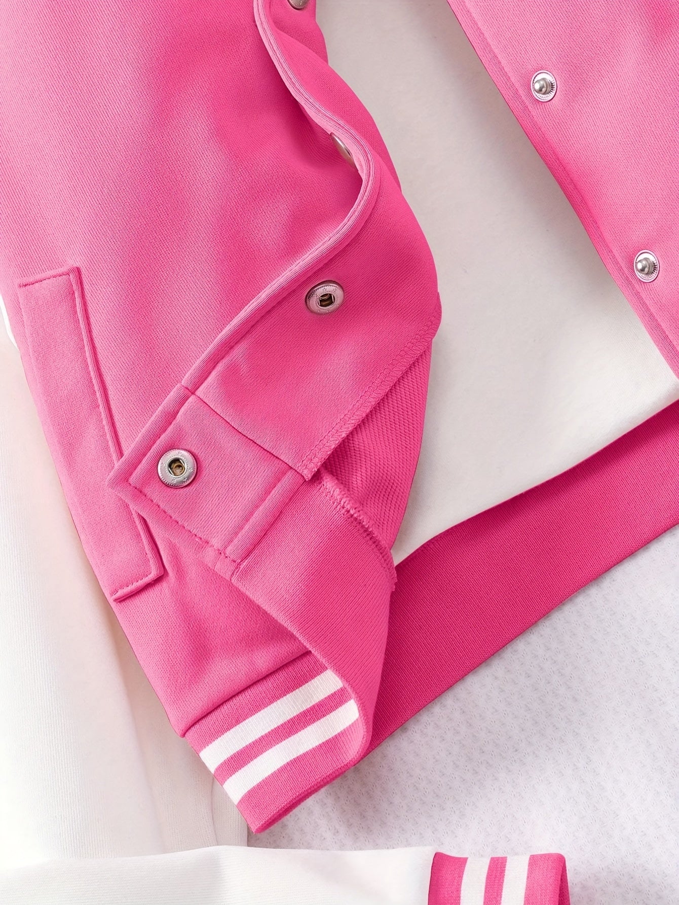 Preppy-Set aus Baseballjacke und Faltenrock für Mädchen – Lange Ärmel