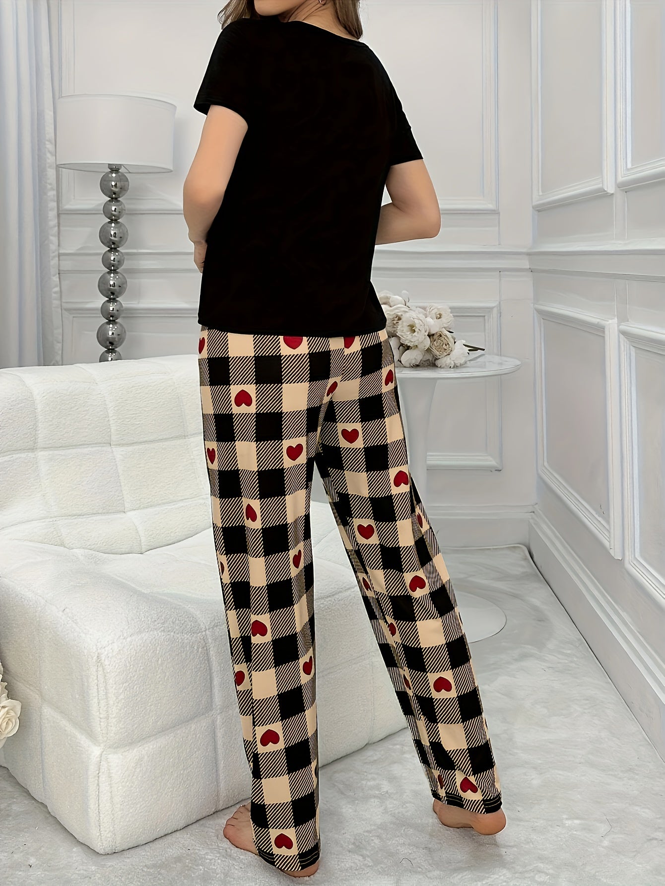Damen Mädchen Pyjama Schlafanzug 2-teiliges Set