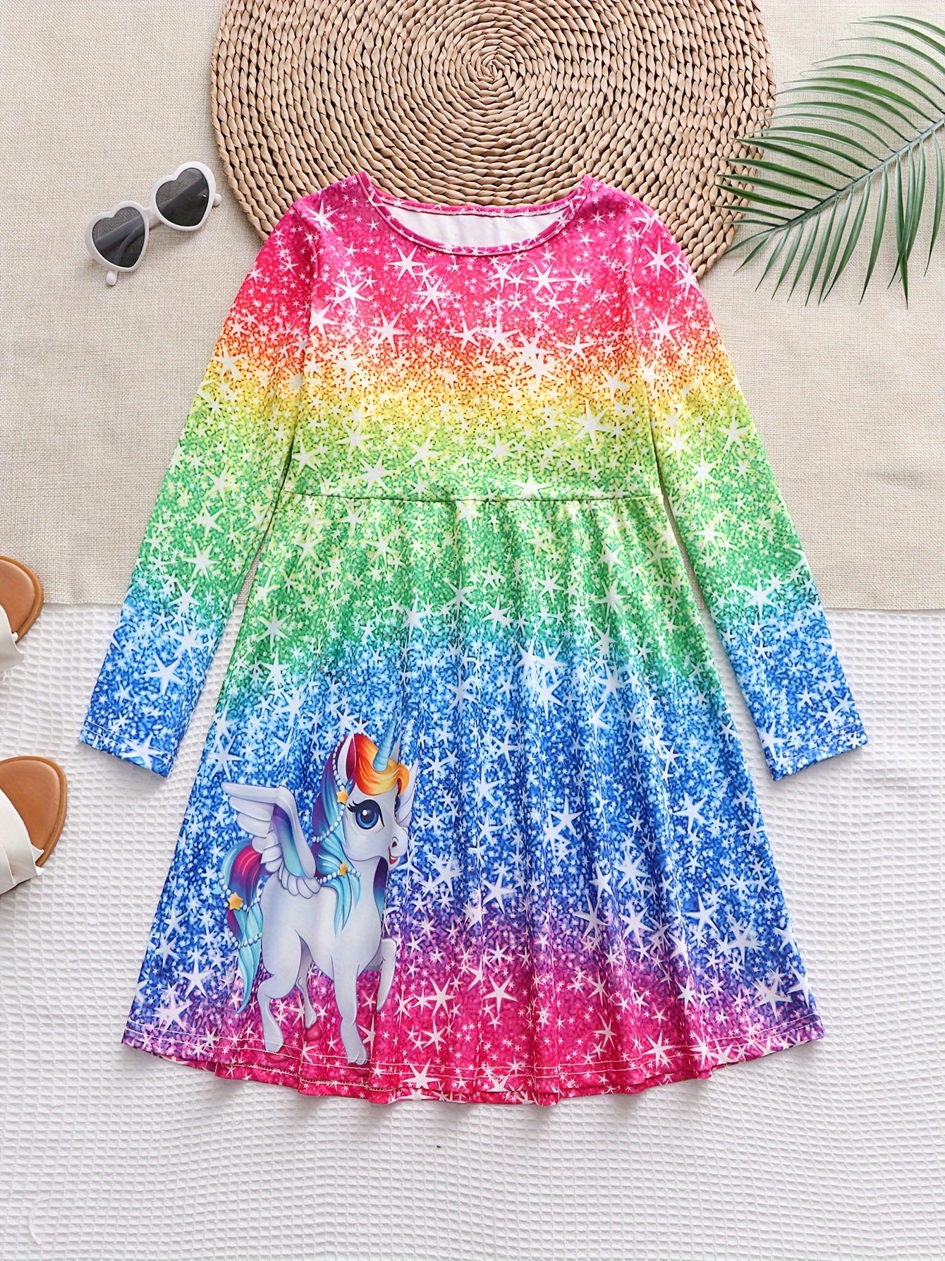Spleißen Schneemann Langarm Kleid Mädchen Weihnachten / Prinzessin Herbst Winter