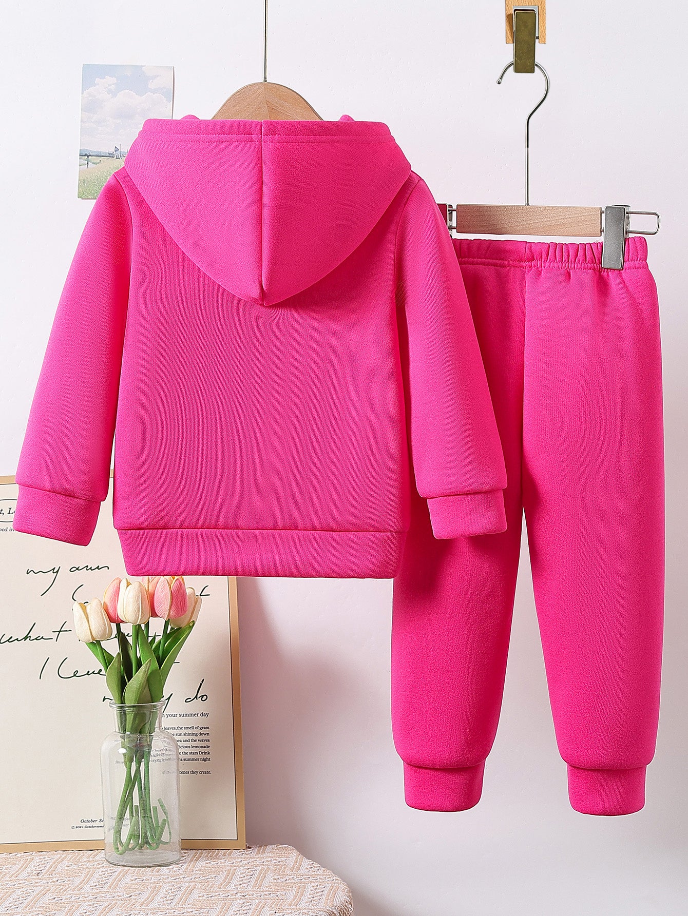 Herbst- und Winter-Zweiteiler für Mädchen, Hoodie mit Kapuze und Hose