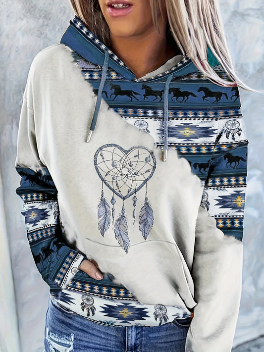 Strickoberteil im Vintage-Stil mit Kapuze Pullover