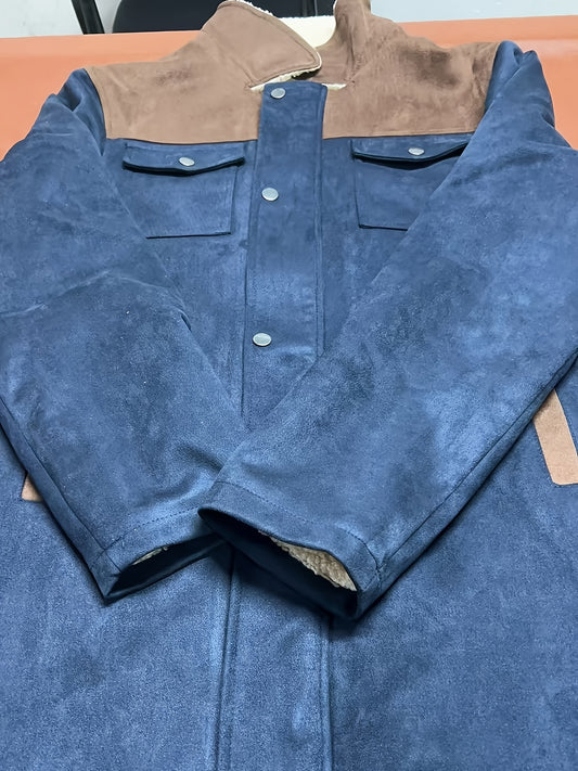 Leichte Herrenjacke im Vintage-Stil mit Taschen – lässige Oberbekleidung