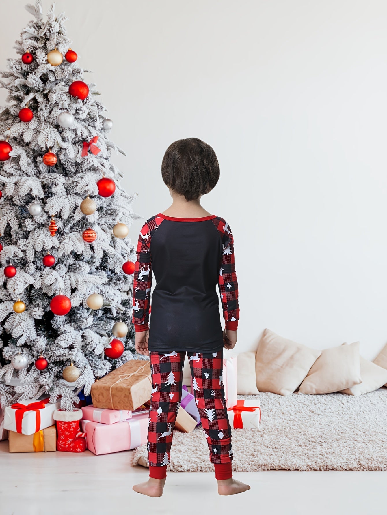 Weihnachtspyjama-Set für die ganze Familie mit Rentier Stretch 2-teilig