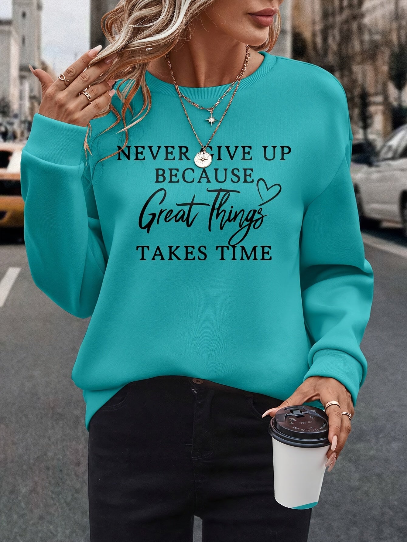 Pullover-Sweatshirt ,lässiges Langarm-Sweatshirt für Herbst und Winter