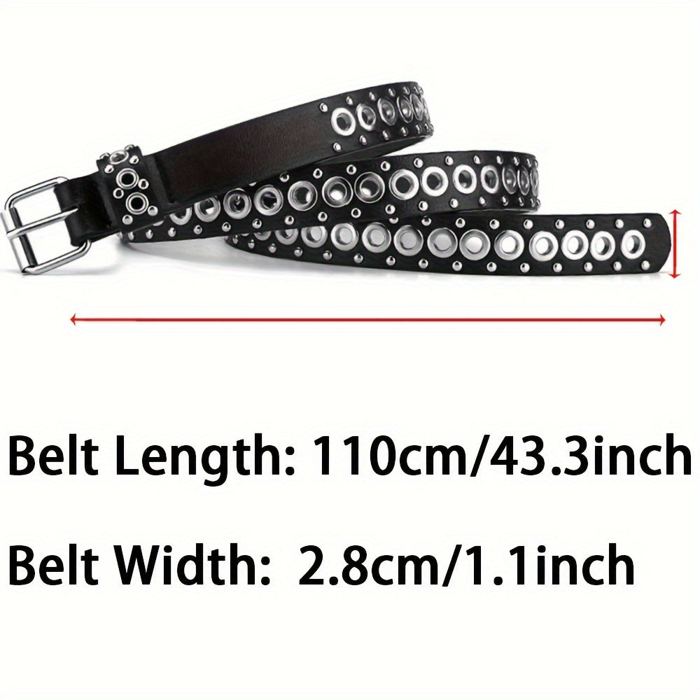 2-teiliges Damen Gürtelset gelocht / genietet