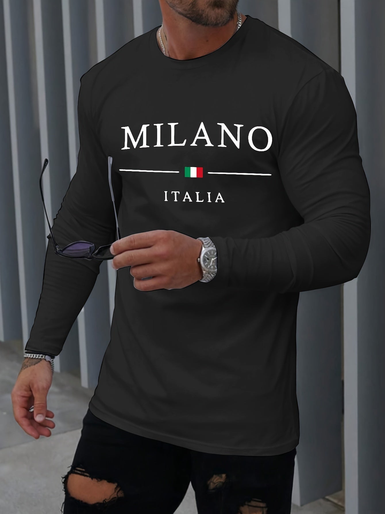 Lässiges Milano Italia Langarm-Shirt für Herren