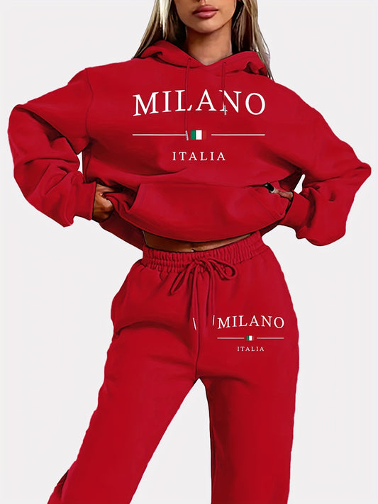 Lässiger, sportlicher Jogging Anzug Milano Italia Kapuzenpullover und Hose