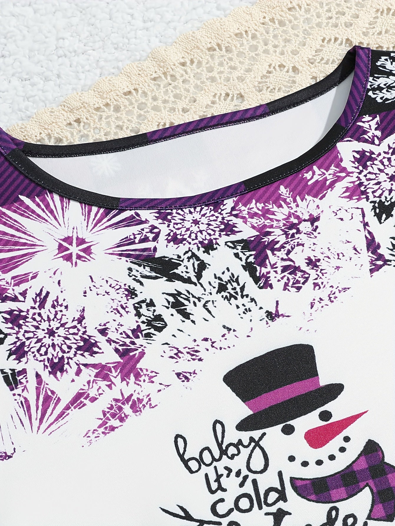 Spleißen Schneemann Langarm Kleid Mädchen Weihnachten / Prinzessin Herbst Winter