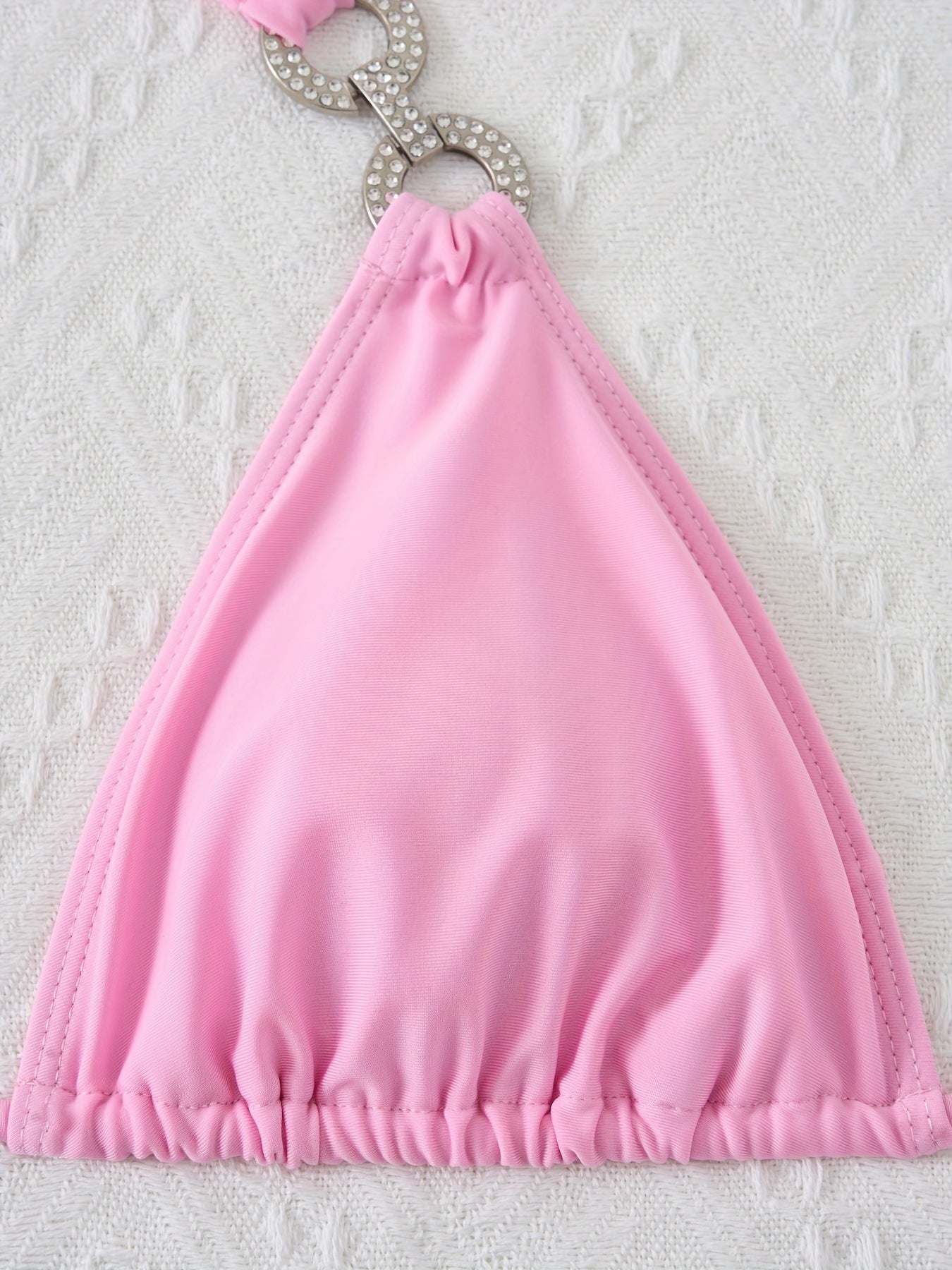 2-teiliges Bikini-Set mit Neckholder und Kettengliedern und Bindeband