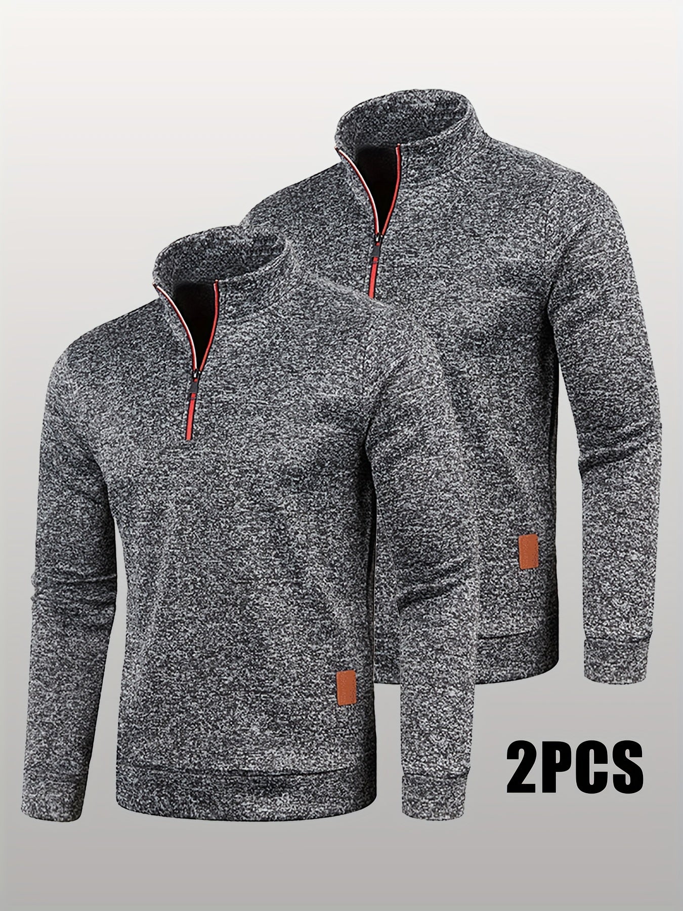 2-teiliges Sweatshirt/Pullover Set mit halbem Reißverschluss für Herren