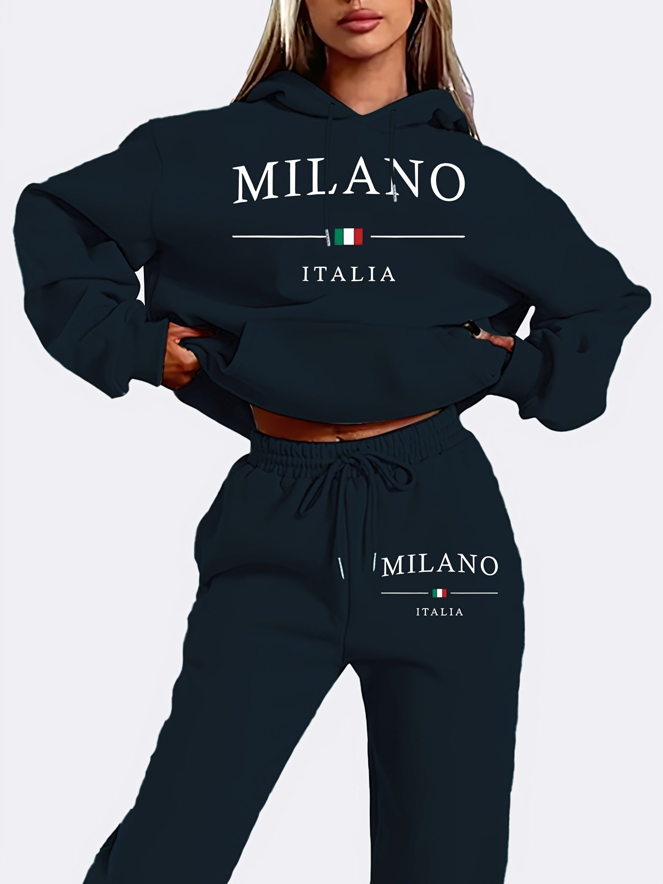 Lässiger, sportlicher Jogging Anzug Milano Italia Kapuzenpullover und Hose