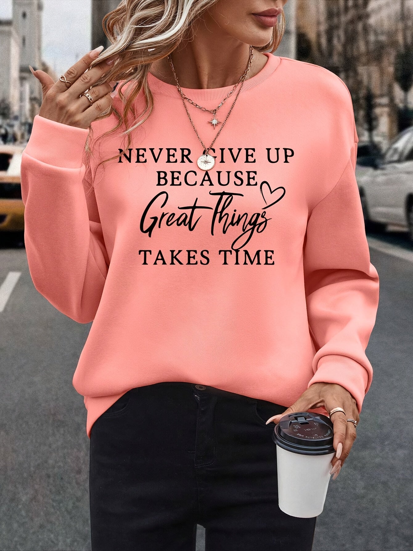 Pullover-Sweatshirt ,lässiges Langarm-Sweatshirt für Herbst und Winter