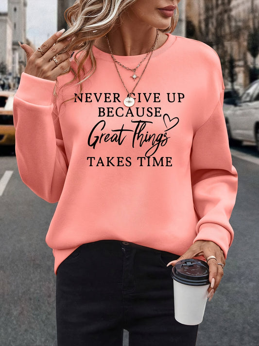 Pullover-Sweatshirt ,lässiges Langarm-Sweatshirt für Herbst und Winter