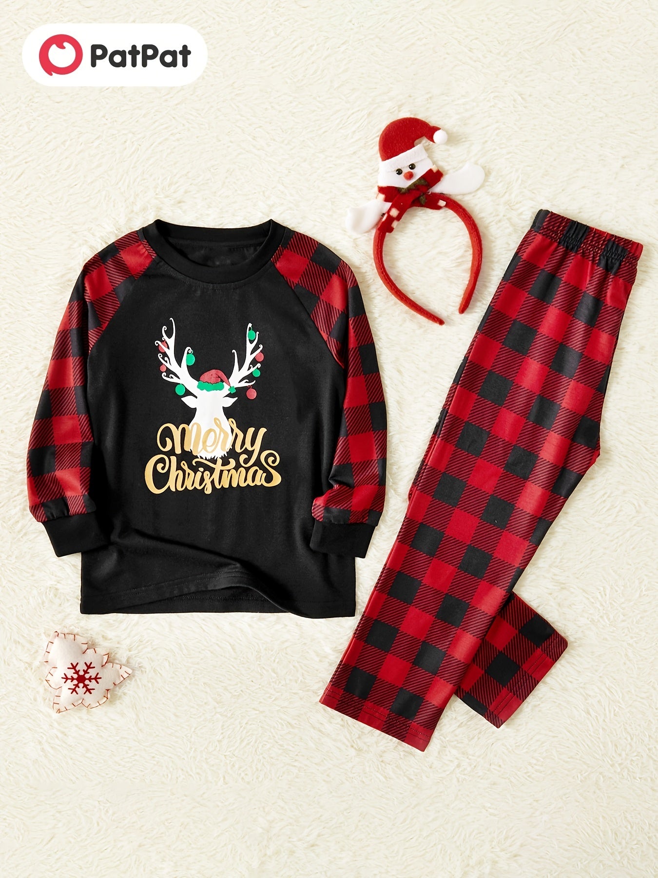 PatPat Weihnachts-Familien-Schlafanzug-Set